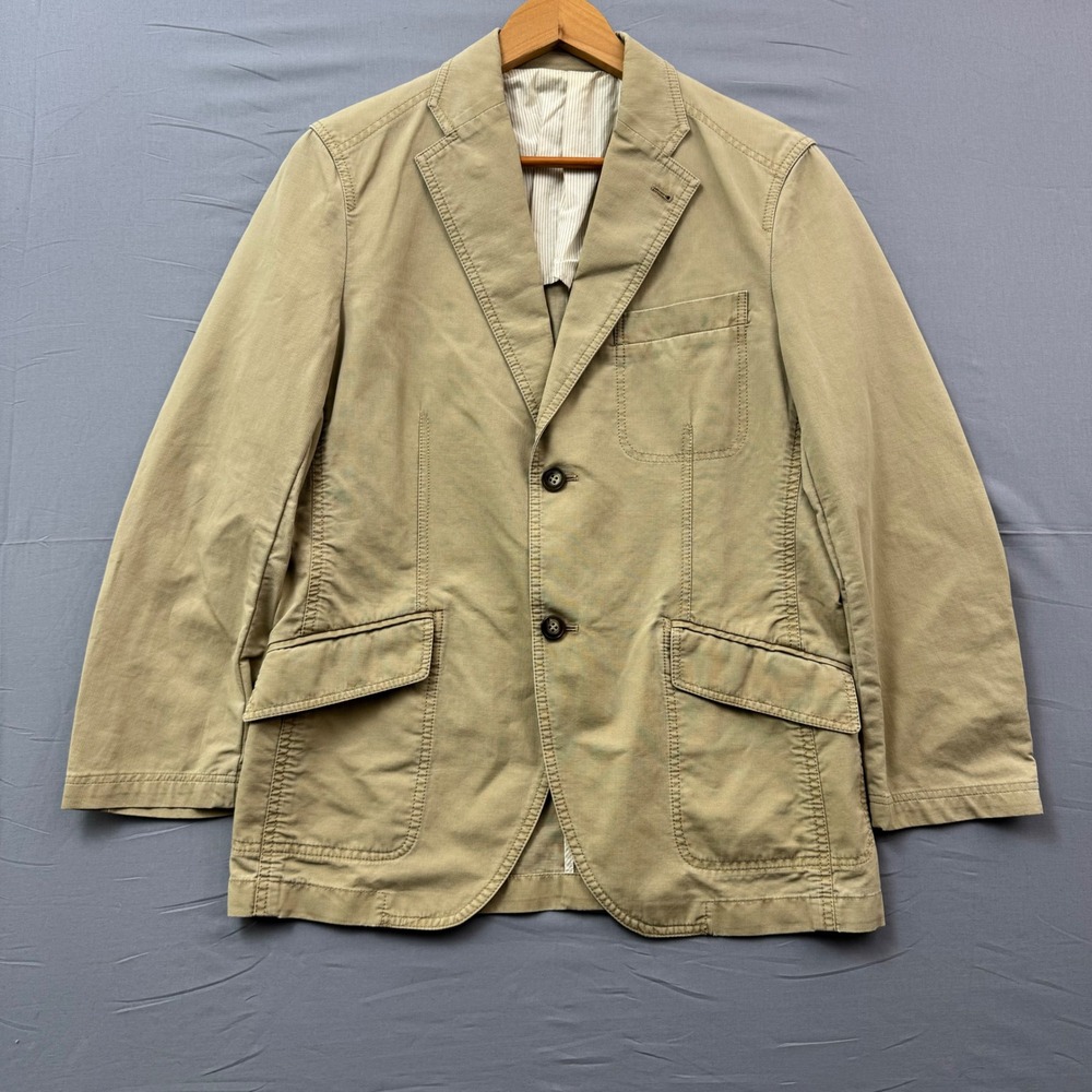 Daniel Hechter Paris Mens Tan Khaki Cotton Corduroy Blazer Sport Coat Size S